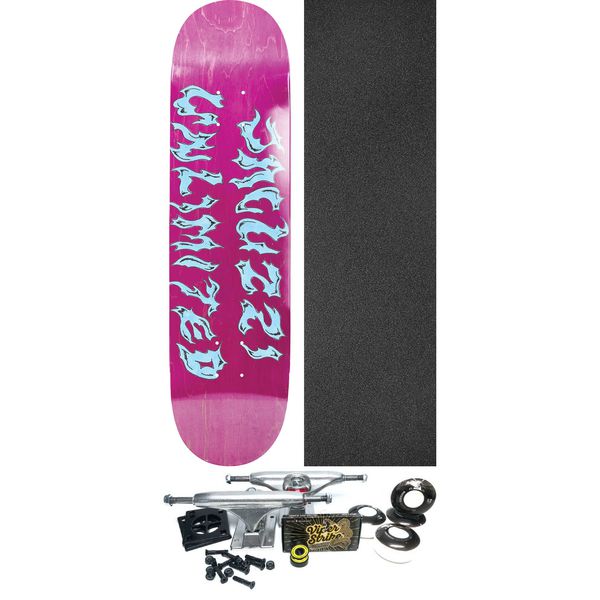 Jacuzzi Unlimited Skateboards Ice Font Jet Ski Pink Skateboard Deck - 8.5" x 32" - Complete Skateboard Bundle